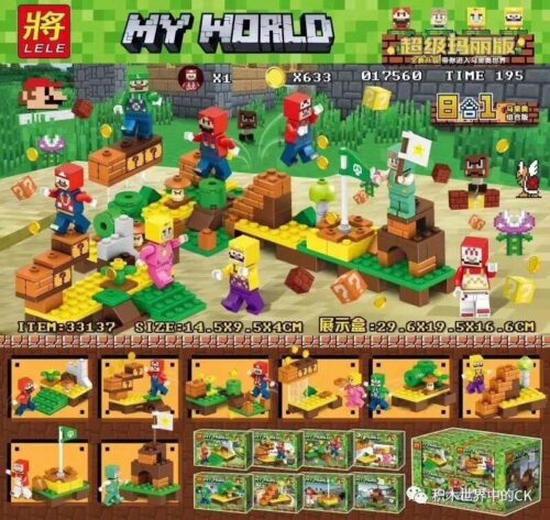 Bộ đồ chơi Super Mario LELE 33137-8 lắp ráp 8 kiểu cảnh quan, phù hợp bé trai 6 tuổi, giá tốt.