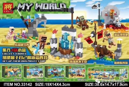 Bộ lắp ráp LELE 33142-3 Căn cứ hải tặc Minecraft, đồ chơi lắp ghép Trại cướp biển Minecraft cho bé trai 6 tuổi, bộ xếp hình Thế giới khối vuông giá tốt.