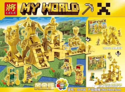 Bộ lắp ghép Mỏ Vàng Minecraft LELE 33156-2 phiên bản vàng, đồ chơi lắp ráp chất lượng cao cho bé trai 6 tuổi, giá tốt.