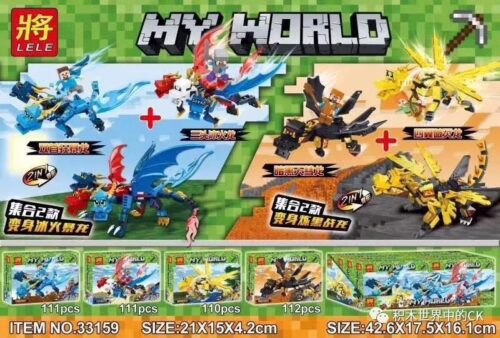 Bộ lắp ráp Rồng Hắc Tinh LELE 33159-4, đồ chơi xếp hình Minecraft cho bé trai 6 tuổi giá rẻ, mô hình Rồng Bóng Tối Minecraft với tính năng kết hợp 2 trong 1 độc đáo.
