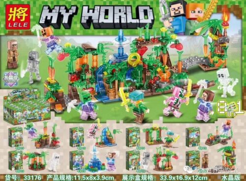 Bộ lắp ráp Lele 33176-7 Minecraft Thế Giới Pha Lê 8 Trong 1, đồ chơi lắp ghép cho bé trai 8 tuổi, chất lượng cao, giá tốt
