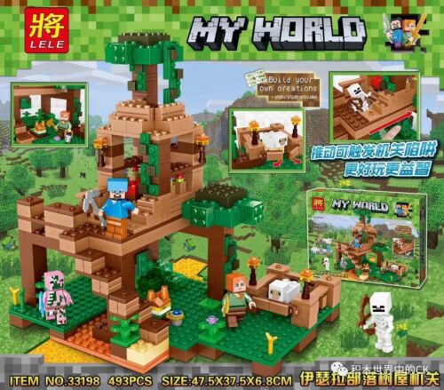 Bộ lắp ráp Ngôi nhà trên cây Minecraft LELE 33198, đồ chơi xếp hình cho bé trai 6 tuổi, giá rẻ.