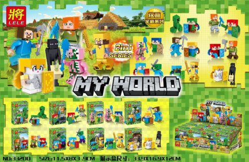 Bộ đồ chơi lắp ghép LELE 33200 Bộ 8 Nhân Vật Minecraft 2 trong 1 giá tốt cho bé trai 6 tuổi, hộp sản phẩm chất lượng cao