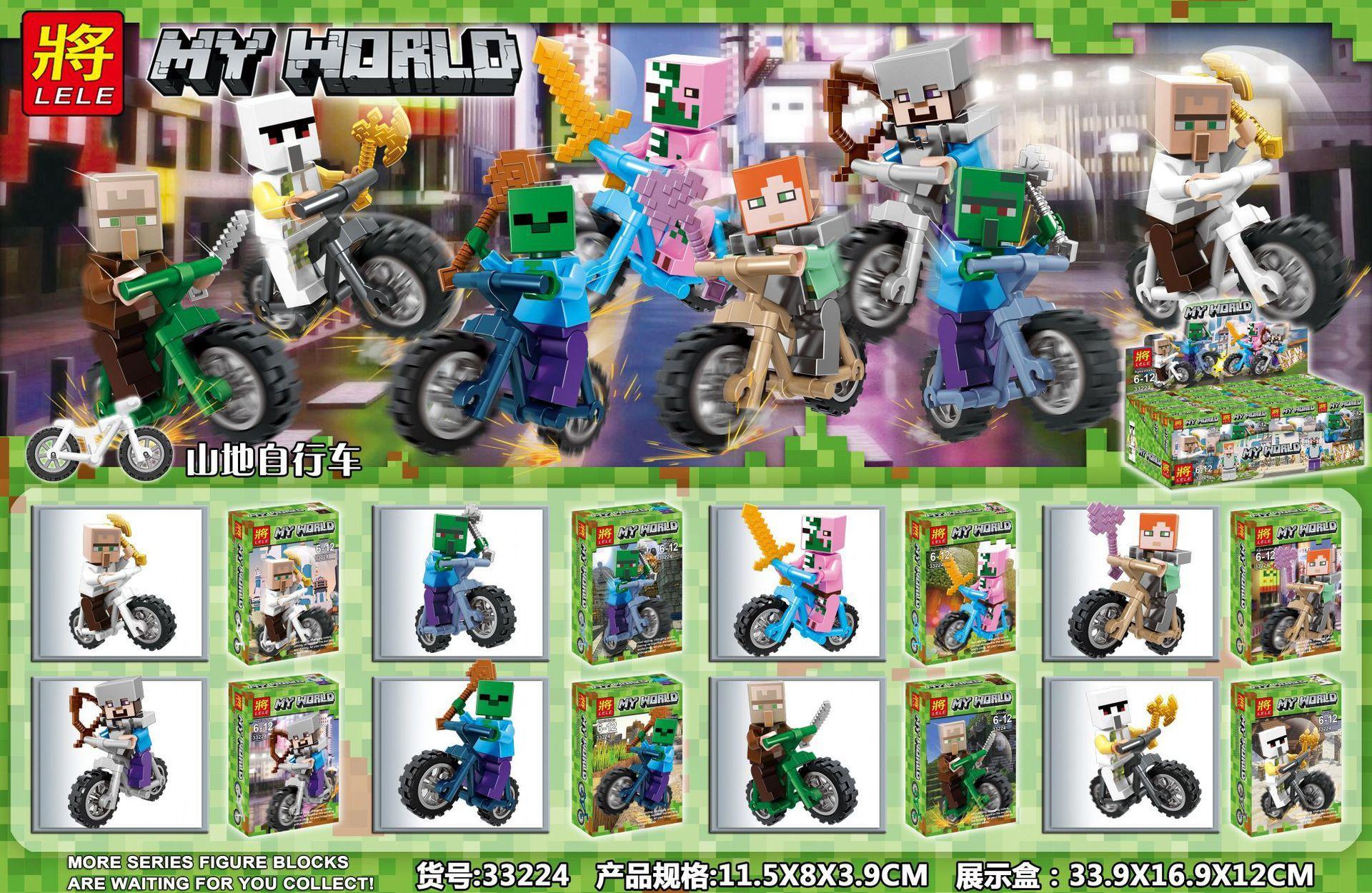 Bộ đồ chơi LELE 33224 Minifigure Minecraft Xe Đạp Địa Hình 8 kiểu độc đáo, chất lượng cao cho bé trai 6 tuổi, giá tốt.