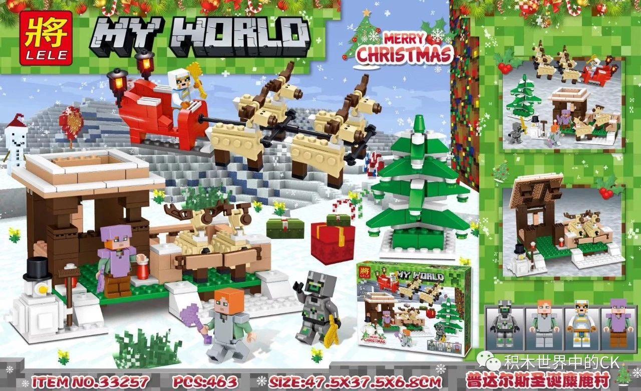 bộ lắp ghép Làng Tuần Lộc Giáng Sinh Minecraft LELE 33257 cho bé trai và bé gái 6 tuổi, giá rẻ.