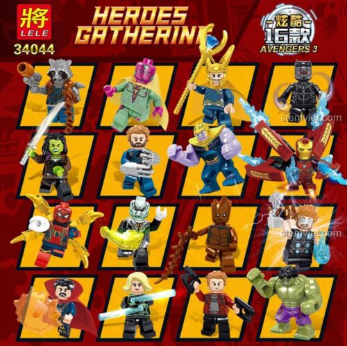 Toàn cảnh bộ nhân vật Avengers 3 - 16 Mẫu LELE 34044
