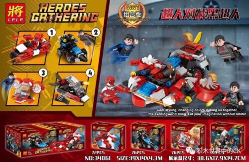Bộ lắp ráp LELE 34061 Superman đại chiến Black Superman, đồ chơi mô hình 4 trong 1 cho bé trai 6 tuổi giá rẻ.