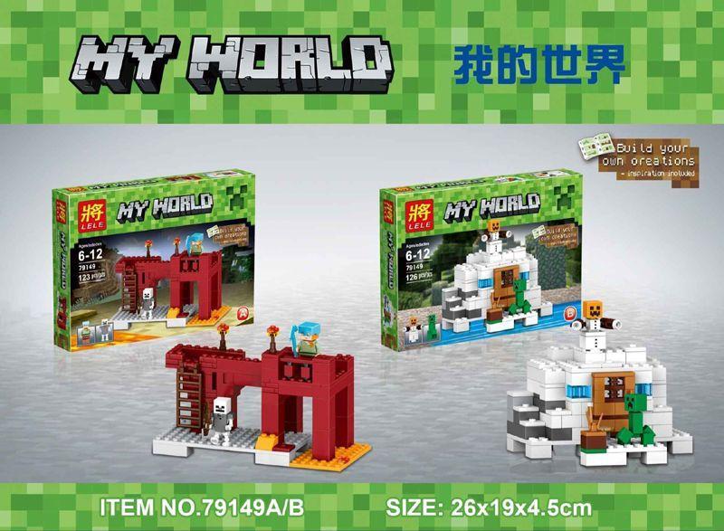 Hộp bộ lắp ráp LELE 79149A Pháo đài ngầm Minecraft, đồ chơi mô hình Minecraft giá rẻ cho bé trai 6 tuổi