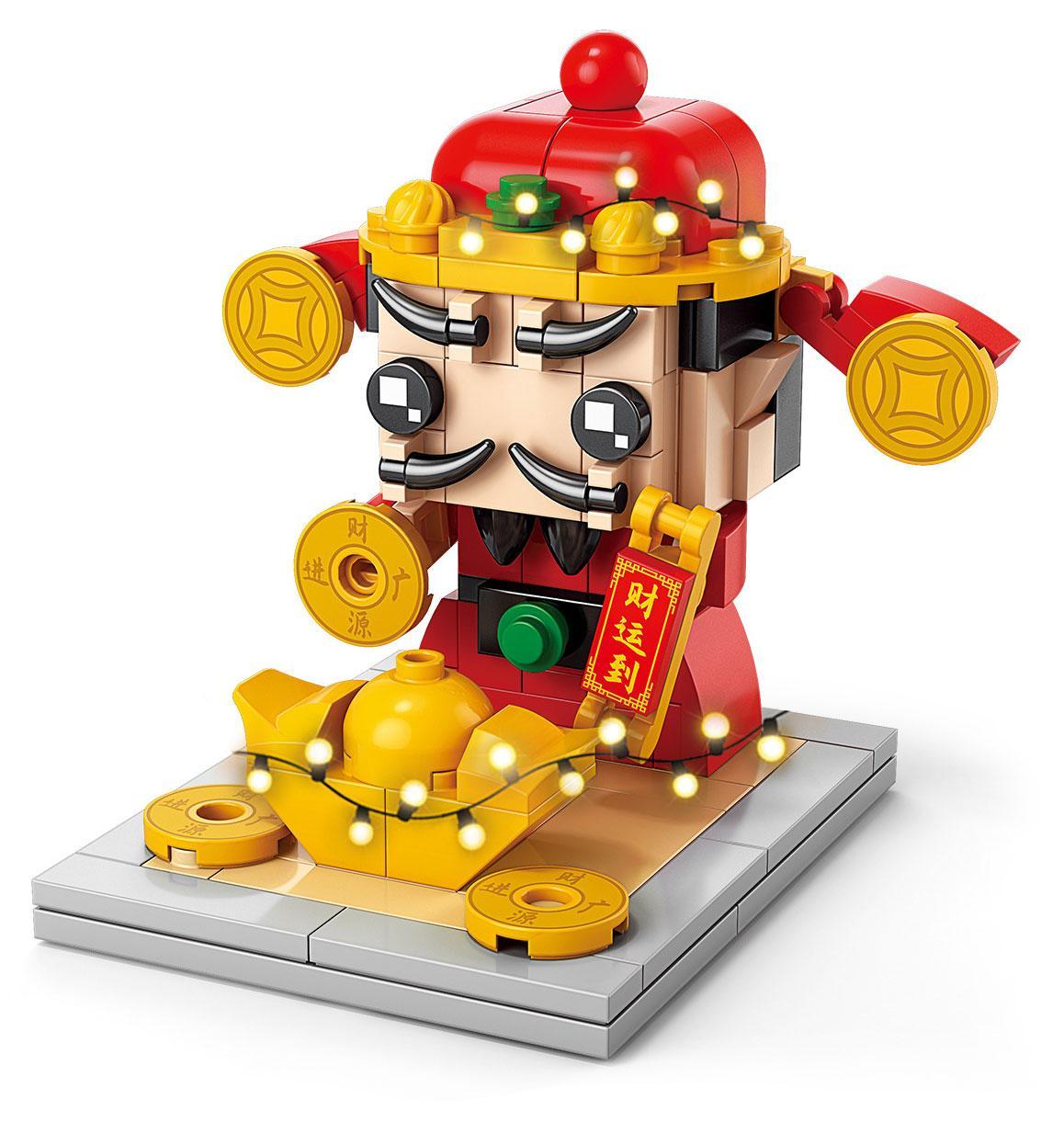 Bộ lắp ghép Thần Tài LELE BROTHER 8937-1 có đèn LED, mang may mắn tài lộc cho bé trai, bé gái 6 tuổi, giá tốt.
