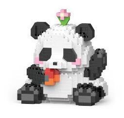 Mô hình Gấu Trúc Hoa Hoa W1101 Nanoblock siêu nhỏ, đồ chơi lắp ráp LELE BROTHER 469 mảnh, món quà tiết kiệm cho bé 6 tuổi
