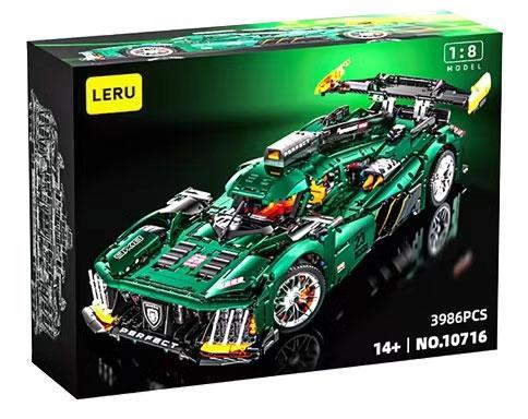 Hộp đồ chơi mô hình LERU 10716 Siêu xe Peugeot 9X8 Le Mans Hypercar tỉ lệ 1:8, quà tặng cho con trai 14 tuổi.
