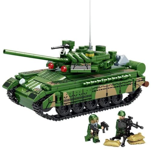 Mô hình xe tăng chiến đấu T-80U LEVI 66018 màu xanh lá, có 2 minifigure, 592 mảnh, độ tuổi 6+