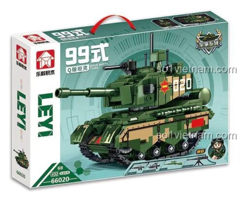 Hộp đồ chơi mô hình LEYI 66020 Xe tăng ZTZ-99, bộ lắp ráp 432 chi tiết chất lượng cao, quà tặng cho con trai.