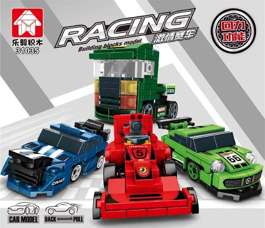 Bộ đồ chơi Xe đua F1 LeYi Bricks 31035D, bộ 4 xe đua kéo lùi cho bé trai 6 tuổi, chất lượng cao, giá tốt.
