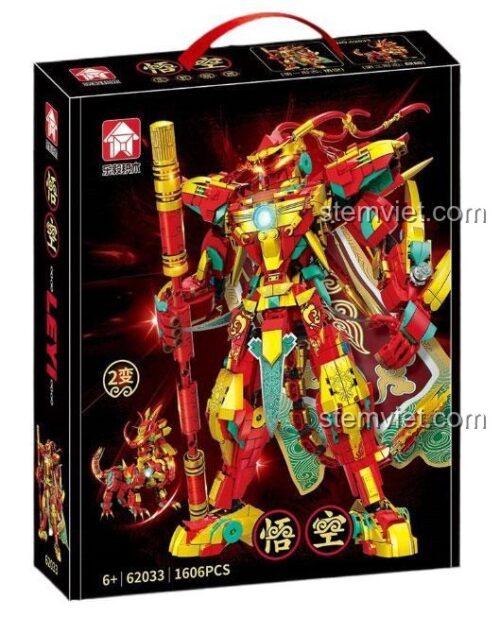Hộp đồ chơi lắp ráp Tôn Ngộ Không LeYi Bricks 62033, bộ đồ chơi biến hình 2 trong 1 cho bé trai, giá tiết kiệm.