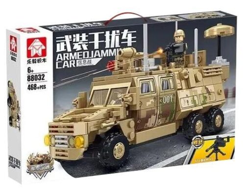 Bộ lắp ráp LeYi Bricks 88032 Xe Chống Nhiễu Vũ Trang, đồ chơi mô hình quân sự cho bé trai 6 tuổi, giá tốt, có minifigure lính.