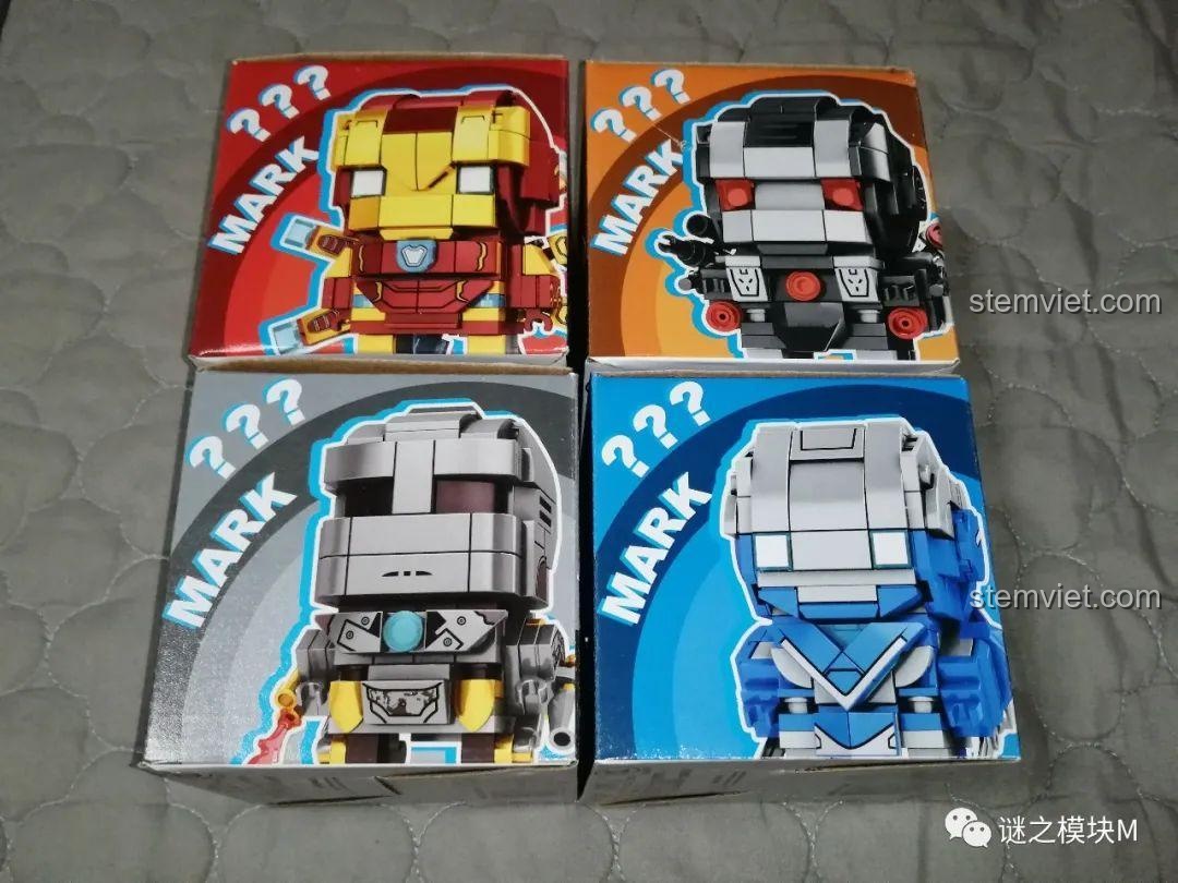 Hộp đồ chơi lắp ráp War Machine 76063D, bộ xếp hình Người Sắt Q-Version cho bé trai 6 tuổi.