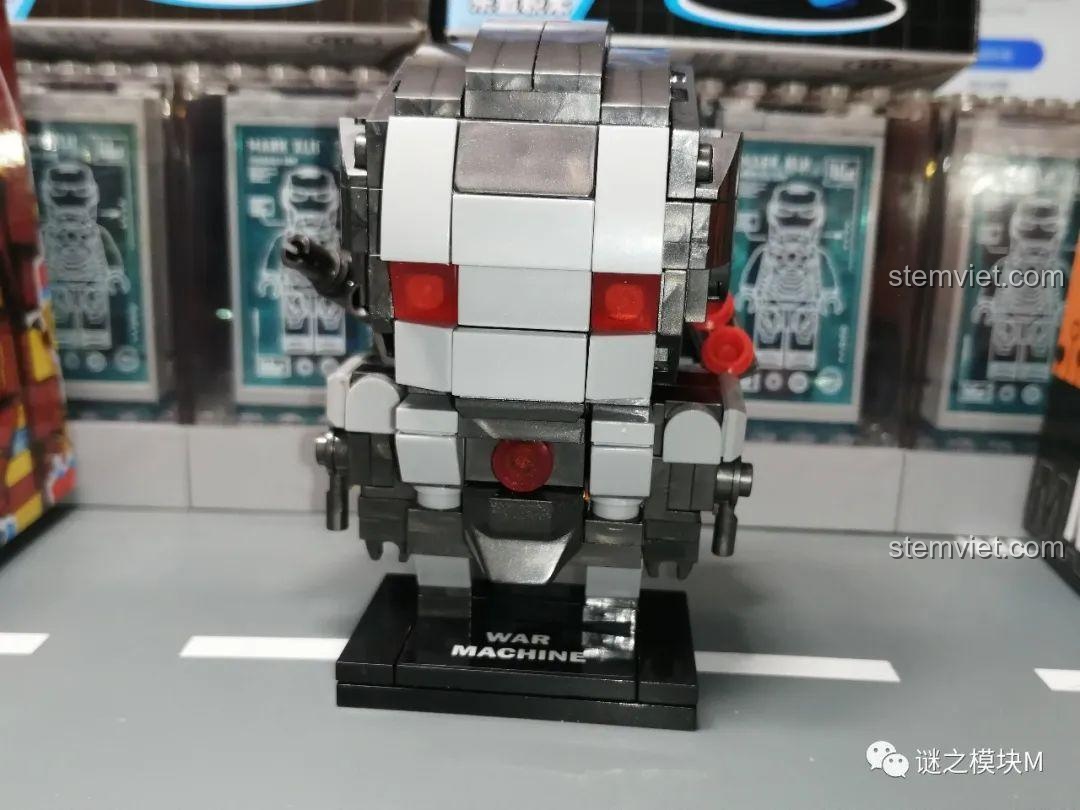 Mô hình War Machine LeYi Bricks 76063D chưa dán decal, bộ lắp ghép Người Sắt Q-Version cho bé trai 6 tuổi.