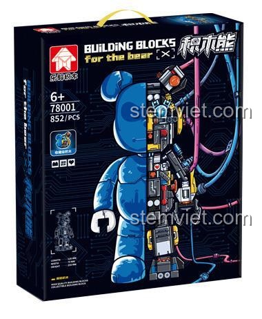 Hộp bộ xếp hình LeYi Bricks 78001 Gấu Cơ Khí, thiết kế độc đáo, chất lượng cao, phù hợp làm quà tặng cho bé trai 6 tuổi.