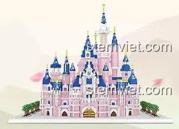 Đồ chơi xây dựng Lâu đài Hồng Zhe Gao LZ8241, chi tiết sắc nét, màu sắc tươi sáng, phù hợp bé gái, giúp phát triển tư duy.