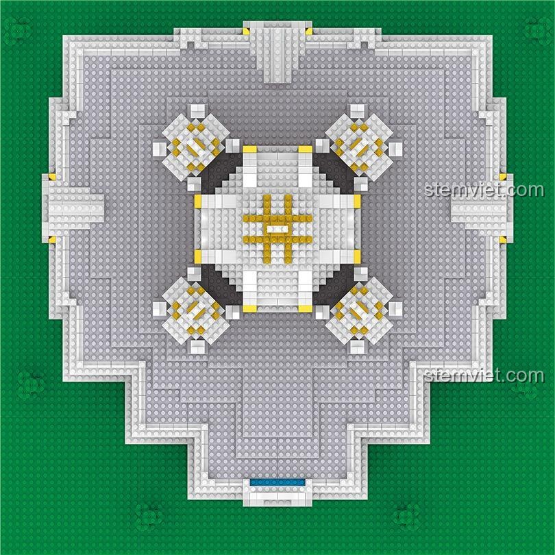 Nhìn từ trên xuống của mô hình Tu viện Smolny LZ 8042, cho thấy sự phức tạp trong thiết kế mái vòm và cấu trúc tổng thể của công trình.