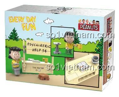 Chi tiết hộp bộ đồ chơi Snoopy: Lucy Advice Booth LN8072