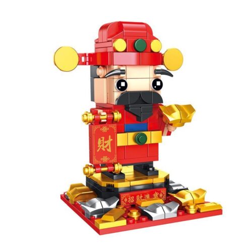 Bộ đồ chơi Thần Tài Lianhe Chuangxiang 206, mô hình Thần Tài màu đỏ vàng, phù hợp bé trai bé gái 6 tuổi, mang lại may mắn tài lộc.