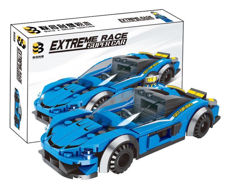 Bộ lắp ghép Xe Đua Thể Thao Màu Xanh Lianhe Chuangxiang 223 giá tốt cho bé trai 6 tuổi, chất lượng cao, thiết kế thể thao.