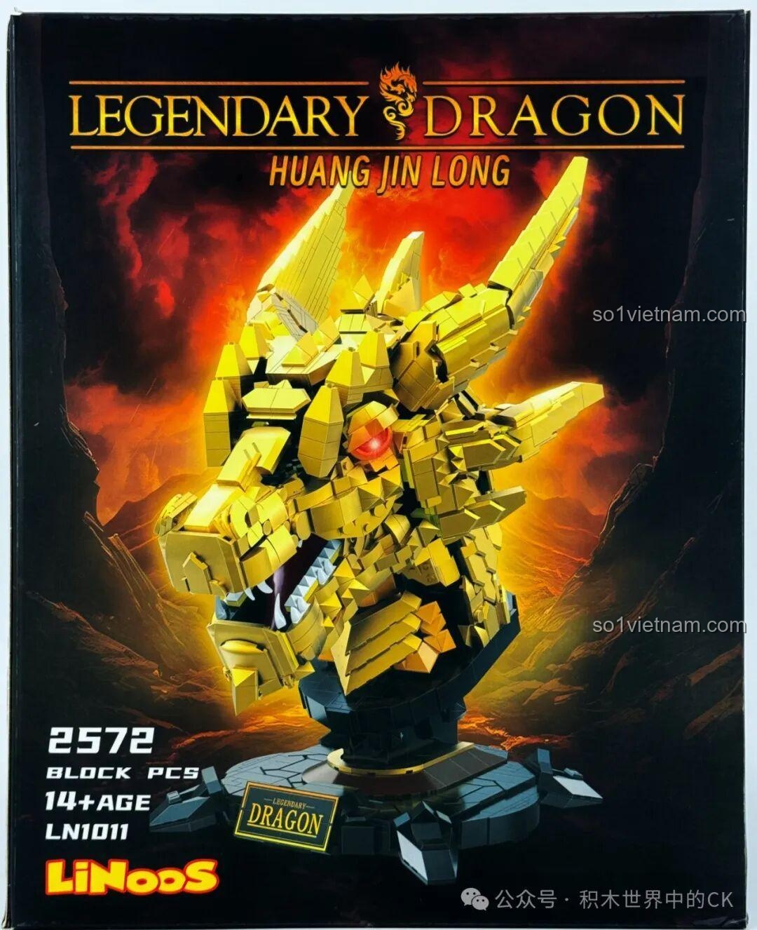 thông tin chi tiết bộ lắp ghép Đầu Rồng Vàng LiNoos LN1011, mô hình Rồng Vàng Huyền Thoại cho con trai 14 tuổi, chất lượng cao