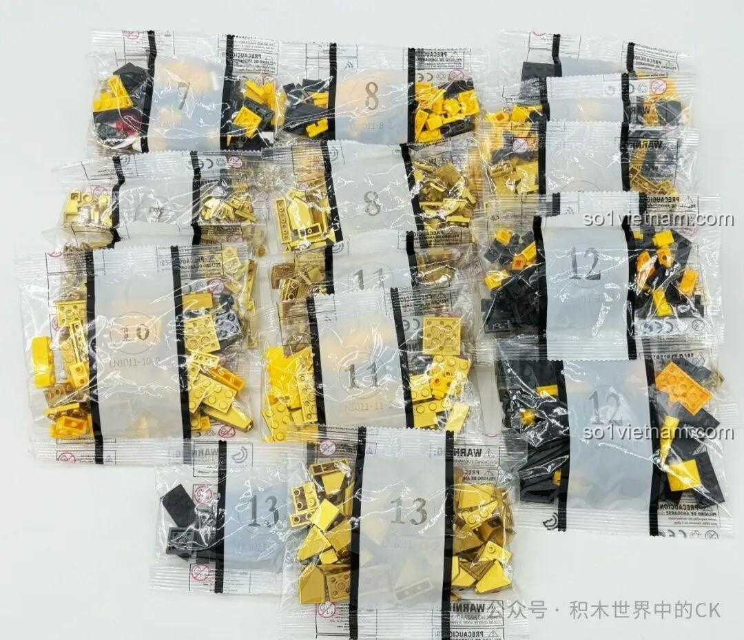 quá trình lắp ráp hàm dưới của bộ lắp ghép Rồng Vàng Huyền Thoại LiNoos LN1011, đồ chơi mô hình Đầu Rồng Vàng LN1011 cho con trai 14 tuổi, ưu đãi tốt