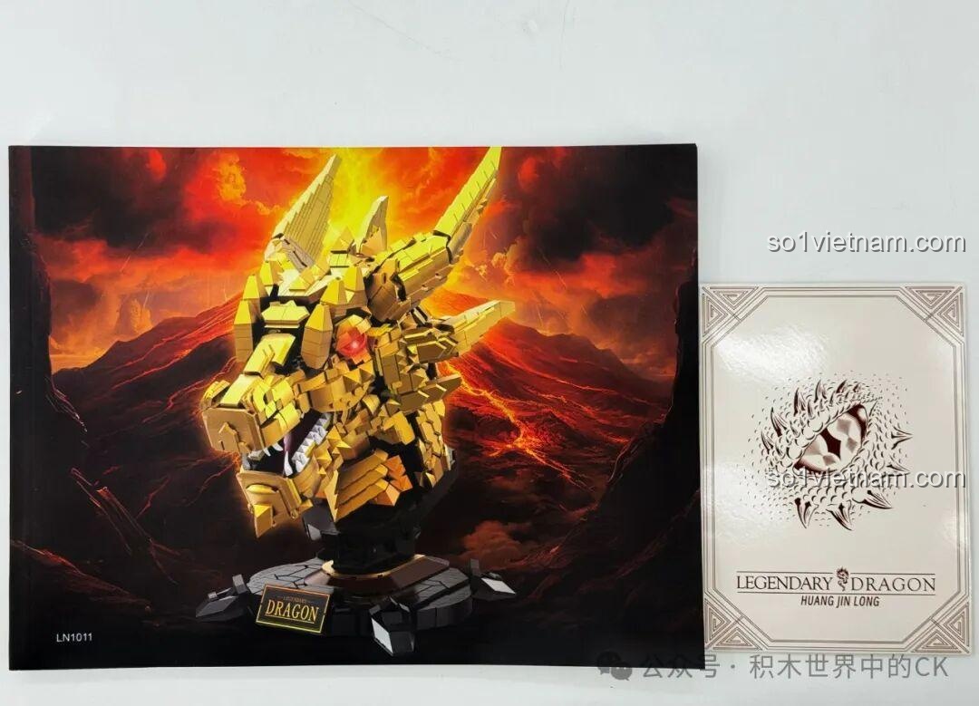 mặt sau hộp LiNoos LN1011 Rồng Vàng Huyền Thoại, đồ chơi mô hình Rồng Vàng Huyền Thoại cho con trai 14 tuổi, chất lượng tốt