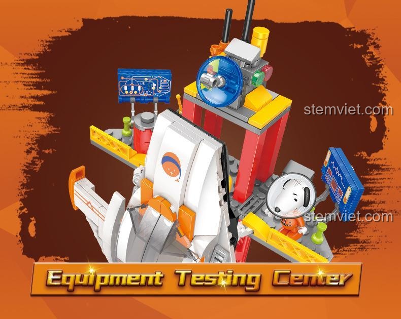 Trung tâm kiểm tra thiết bị của LN3102 Trạm phóng không gian và LN 3102 Tàu con thoi Snoopy, bộ lắp ráp giáo dục cho bé trai.