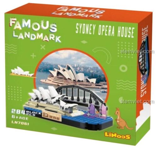 Hộp đồ chơi mô hình Nhà Hát Opera Sydney LiNooS LN7061, 284 mảnh ghép, món quà giá tốt cho bé 6 tuổi.