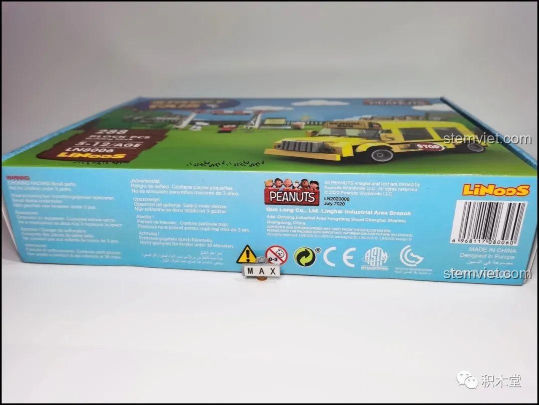 Hộp bộ lắp ghép LiNooS LN8006 Snoopy Hội Chợ Đường Phố và Xe Buýt Trường Học chụp thực tế, chất lượng cao, đáng tiền cho bé trai bé gái