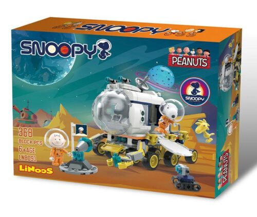 Bộ đồ chơi LiNoos LN8091 Xe thám hiểm Mặt Trăng Snoopy, bộ lắp ghép cho bé trai 6 tuổi, giá tốt, chất lượng cao