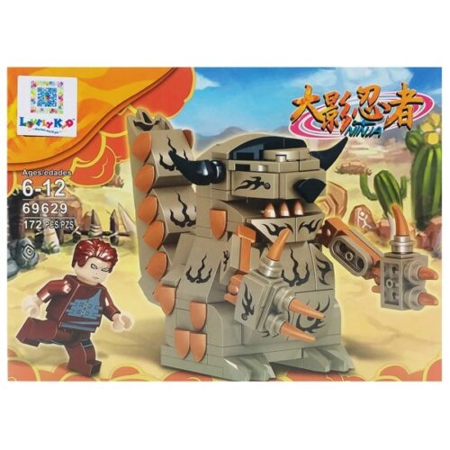 Bộ lắp ghép Lovely KID 69629 Hỏa Ảnh Nhẫn Giả: Ninja Đại Chiến Quái Thú cát, mô hình quái thú màu nâu xám và minifigure Gaara, phù hợp bé trai 6-12 tuổi, đồ chơi lắp ráp giá tốt.