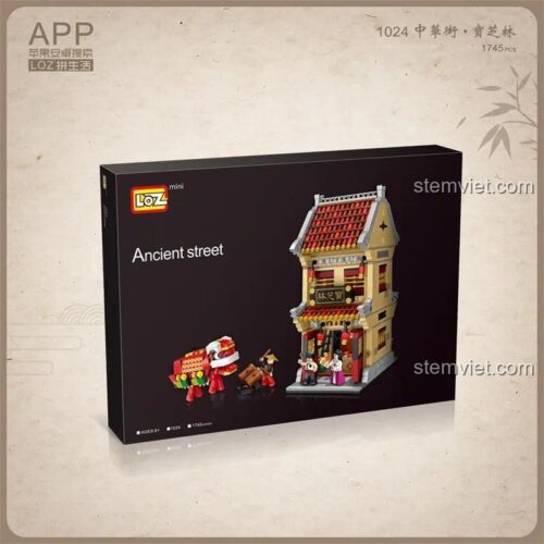 Hộp đồ chơi mô hình Phố Cổ Trung Hoa 1024 của LOZ, món quà giá tốt cho bé yêu thích kiến trúc cổ xưa.
