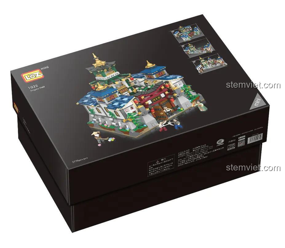 Hộp sản phẩm đồ chơi xây dựng Võ quán Trung Hoa LOZ 1032, quà tặng ý nghĩa cho bé.