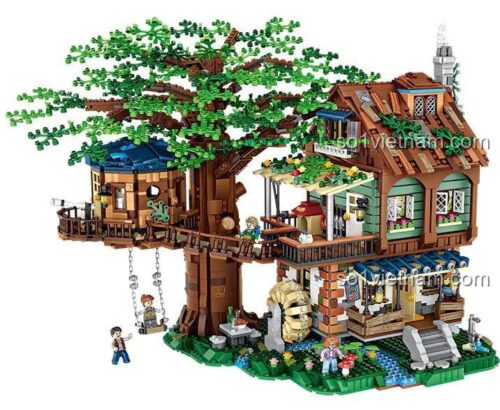Đồ chơi mô hình Tổ Ấm Trên Cây 1033 phiên bản mùa hạ, bộ lắp ghép LOZ chất lượng cao cho bé gái.