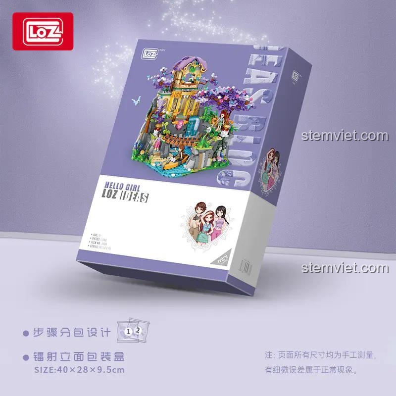 Hộp đồ chơi mô hình Ngôi đền cổ bị lãng quên LOZ 1038, quà tặng sinh nhật ý nghĩa cho con gái.