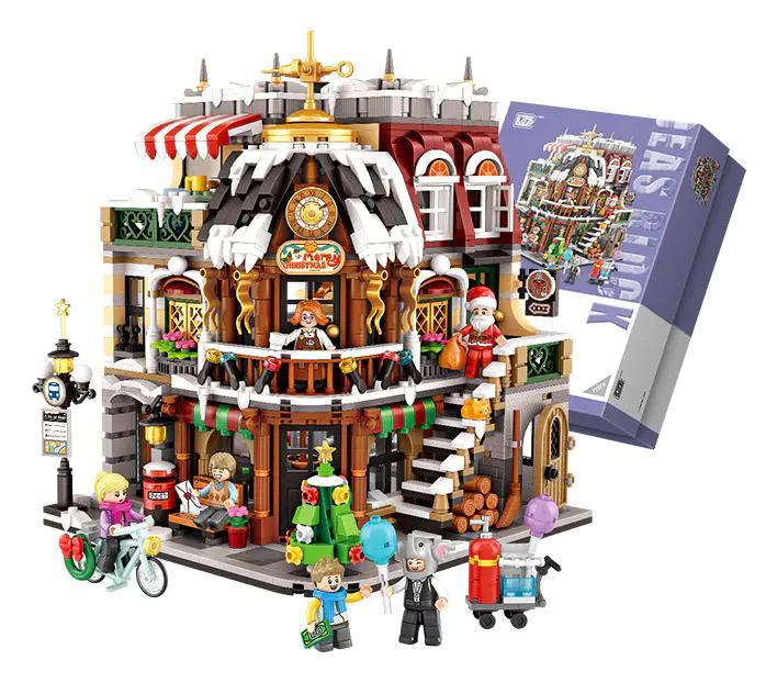 Bộ lắp ghép LOZ 1054 Quán Cà Phê Giáng Sinh, đồ chơi mô hình tòa nhà góc phố với 2506 mảnh mini block cho bé 6 tuổi.