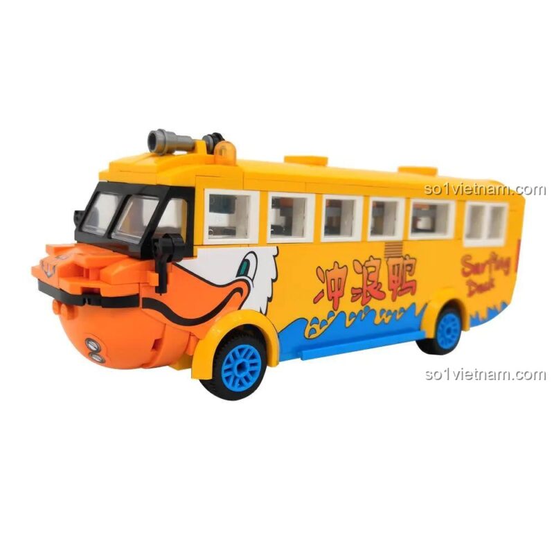 Mô hình Xe Buýt Vịt 1115 sau khi lắp ráp hoàn chỉnh, chi tiết sắc nét, màu sắc bắt mắt.
