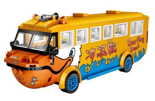 Hộp sản phẩm đồ chơi mô hình LOZ 1115 Xe Buýt Hình Con Vịt, gồm 546 mảnh ghép mini, là món quà giá tốt cho bé.