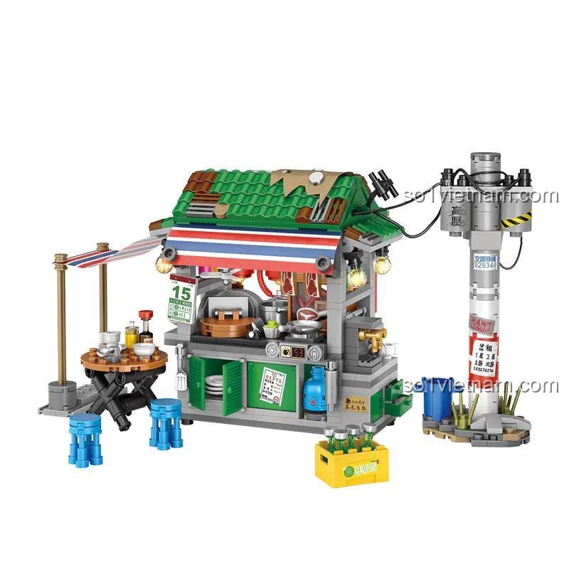 Đồ chơi mô hình LOZ 1253 Đại Pai Dong Hồng Kông, tái hiện văn hóa đường phố sống động, phù hợp trẻ 6 tuổi, giá rẻ