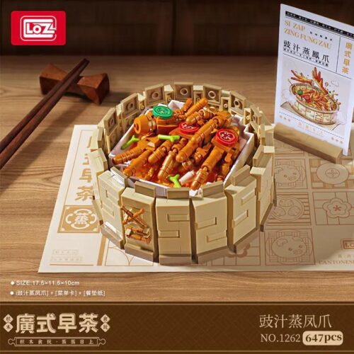 bộ lắp ghép Chân Gà Hấp Đậu Đen LOZ 1262 cho bé 6 tuổi, đồ chơi mô hình Dim Sum Quảng Đông giá tốt, mô hình ẩm thực chi tiết tinh xảo