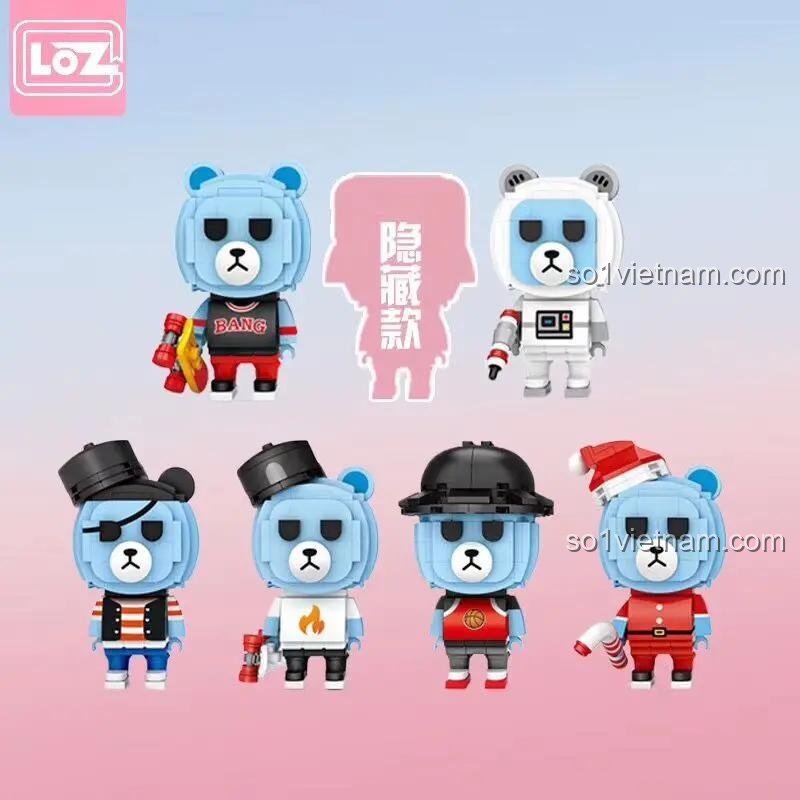 Các mẫu Gấu BangBangBear LOZ 1311, đồ chơi mô hình Gấu Trứng Bí Mật cho bé trai 6 tuổi.