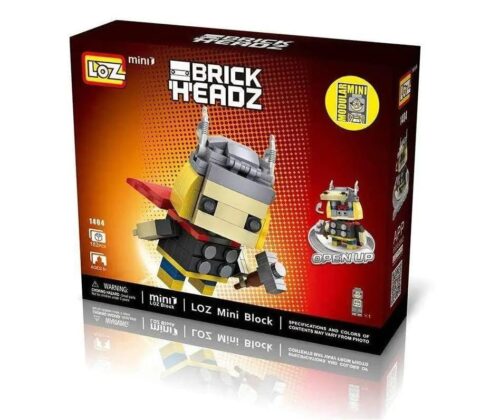 Bộ đồ chơi lắp ghép LOZ 1404 Lôi Thần Thor BrickHeadz giá tốt cho bé trai 6 tuổi, mô hình siêu anh hùng khối vuông chất lượng cao