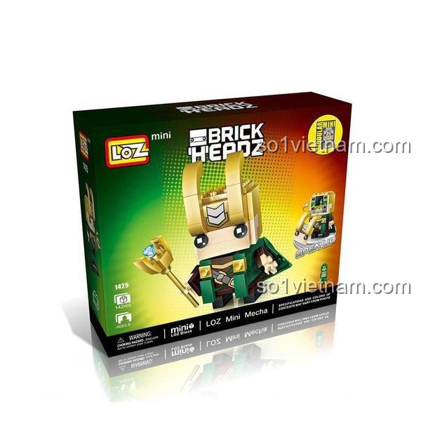 Hộp đồ chơi mô hình LOZ 1425 Loki Marvel BrickHeadz chất lượng cao cho bé trai 6 tuổi
