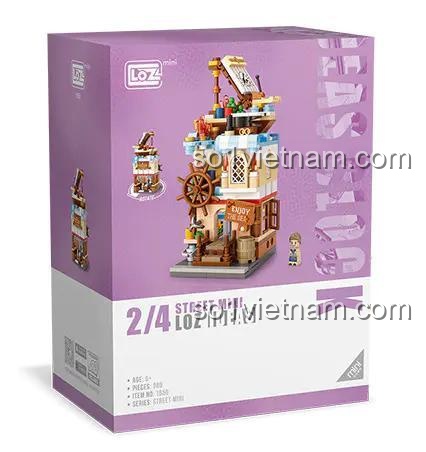 Hộp sản phẩm bộ xếp hình Tiệm đồ hàng hải mini LOZ 1650 với 380 chi tiết, quà tặng sáng tạo cho bé gái.