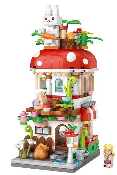 Bộ lắp ghép Mô hình Ngôi Nhà Nấm LOZ 1651. Đồ chơi sáng tạo cho bé gái 6 tuổi, giá rẻ, chất lượng cao.